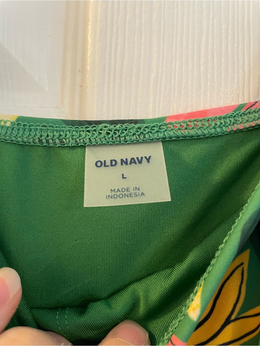NWOT Old Navy Green Floral One-Piece Swimsuit / Swim Dress - Picture 4 of 4
